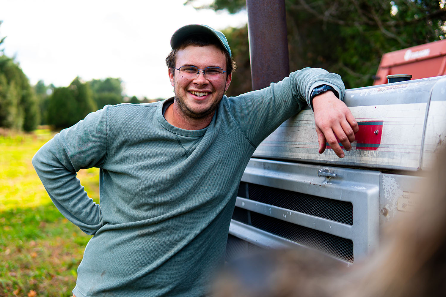 Malachi and a tractor